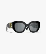 Papillon Acetate & perles de murano, Noir