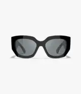 Papillon Acetate & perles de murano, Noir