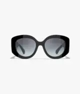Ovales Acetate & perles de murano, Noir