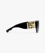 Papillon Acetate & perles de murano, Noir