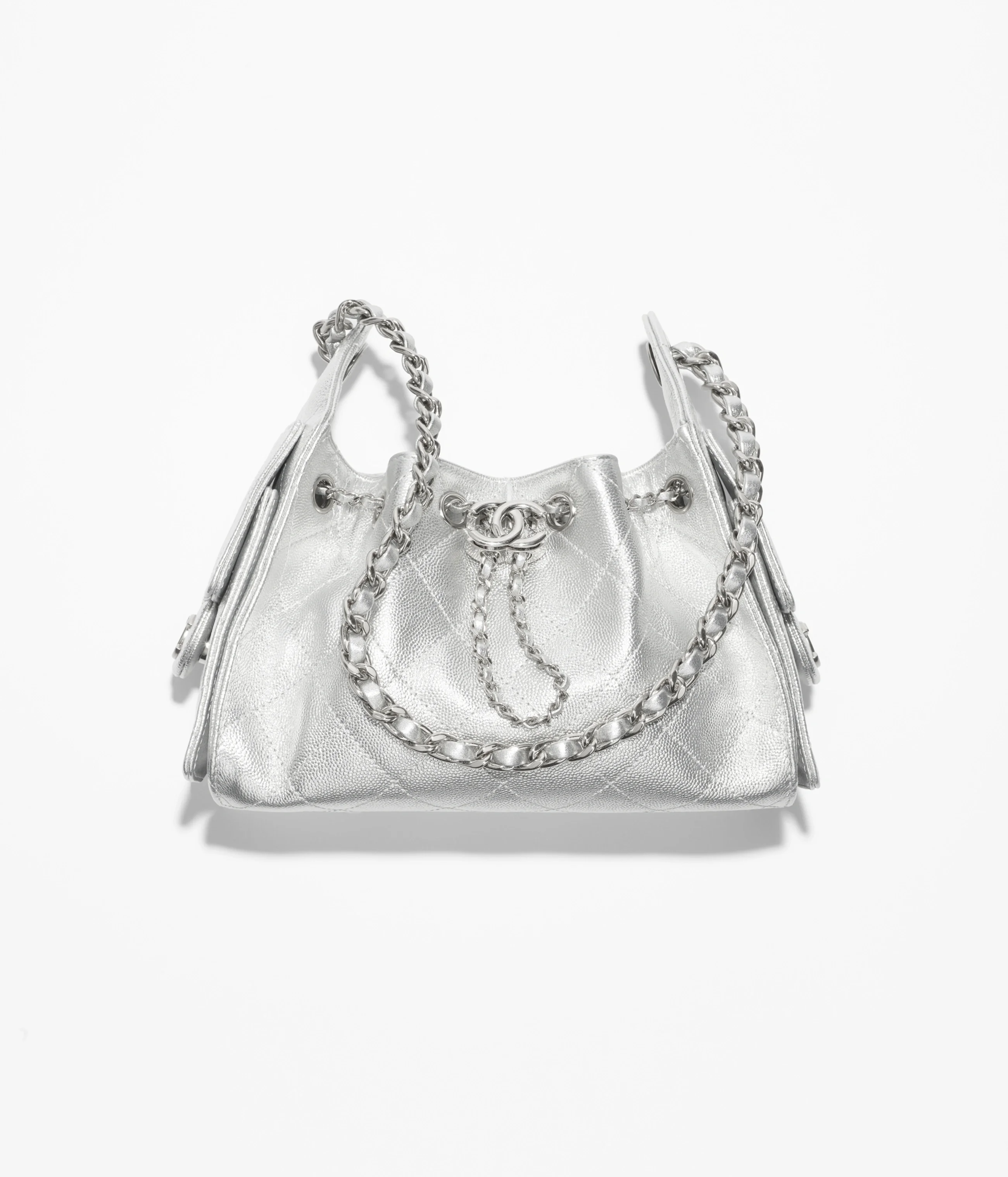 Chanel 25 Mini Veau Argenté — Argent