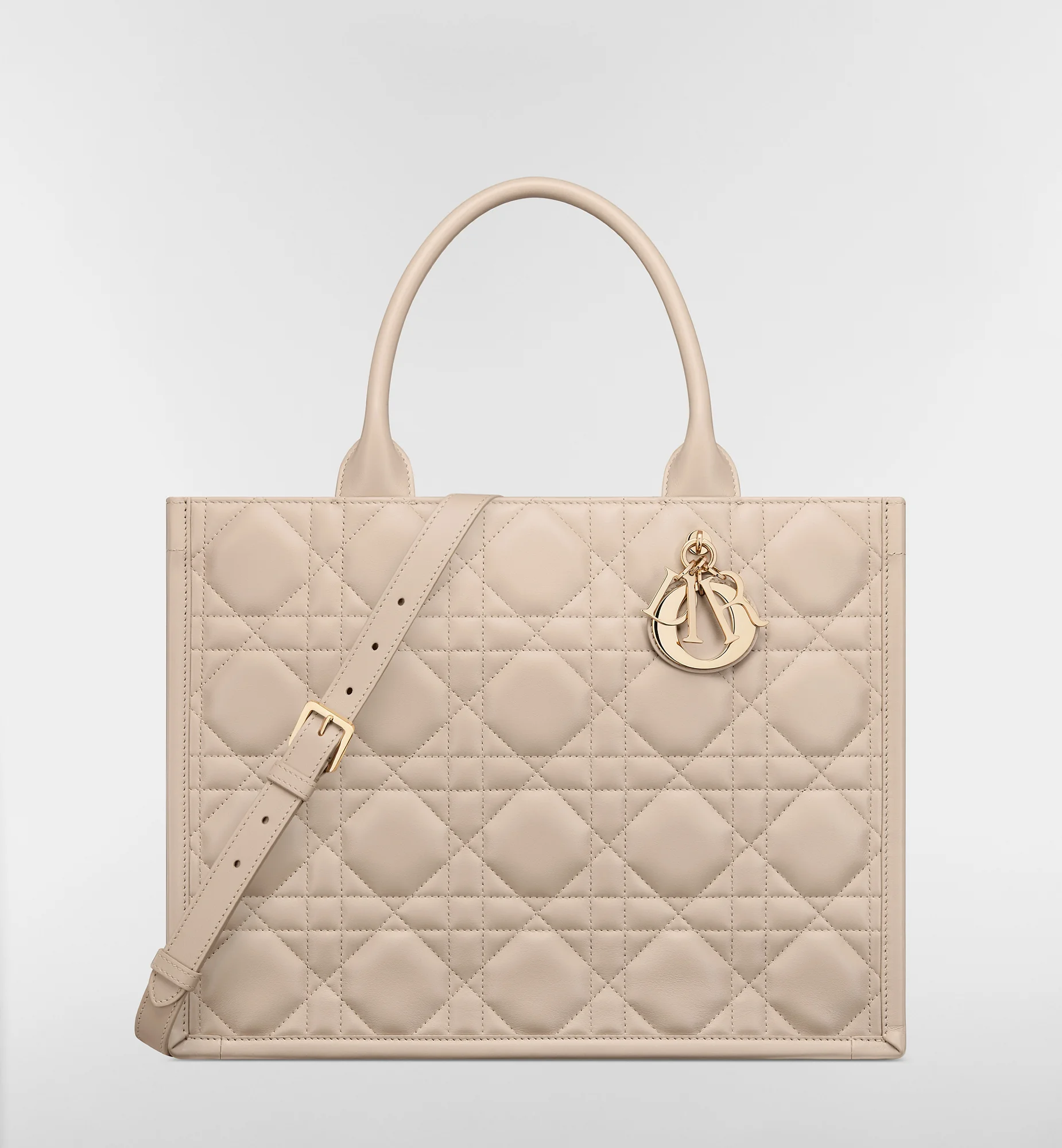 Dior Book Tote Medium Macrocannage — Beige