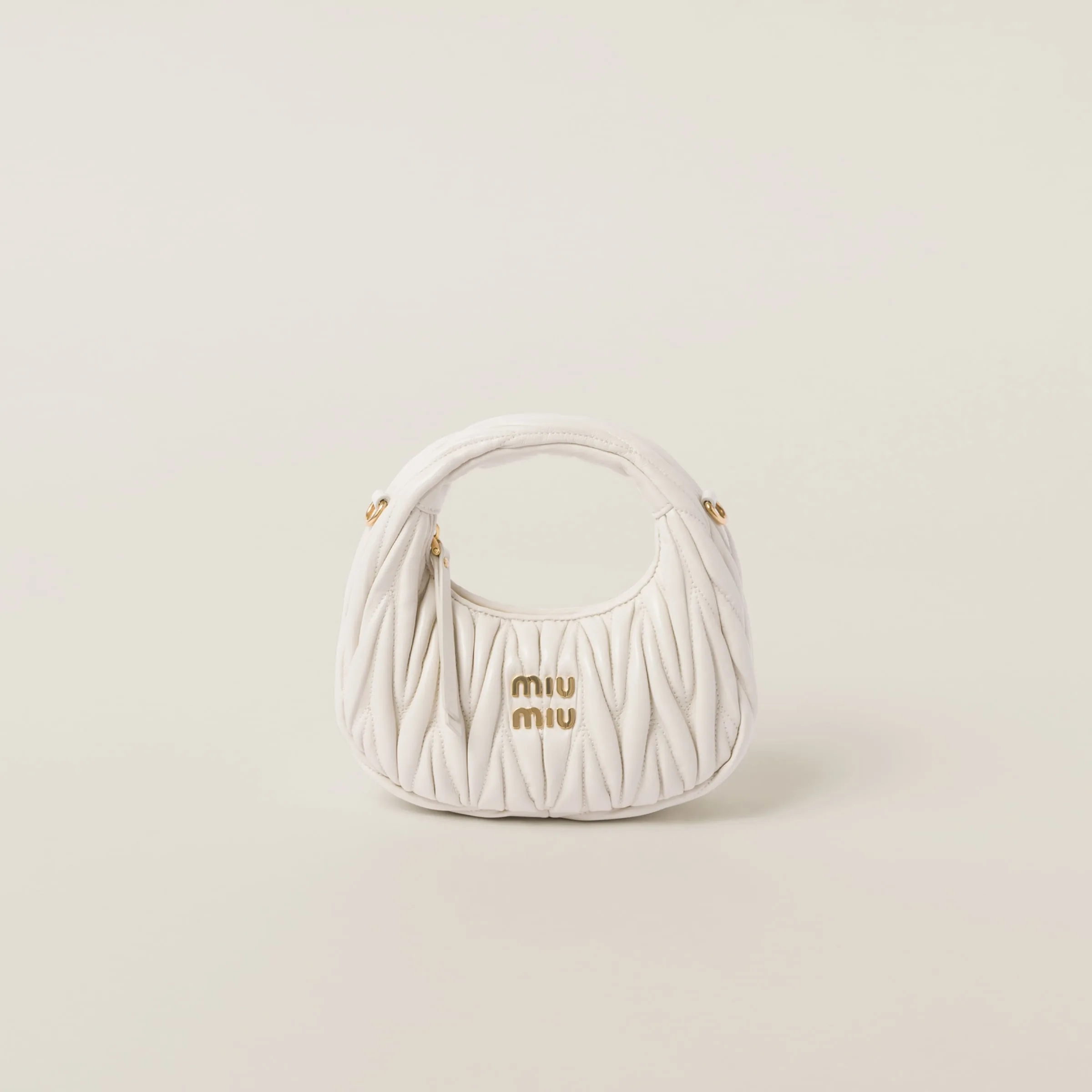 Matelassé Mini Hobo — Blanc