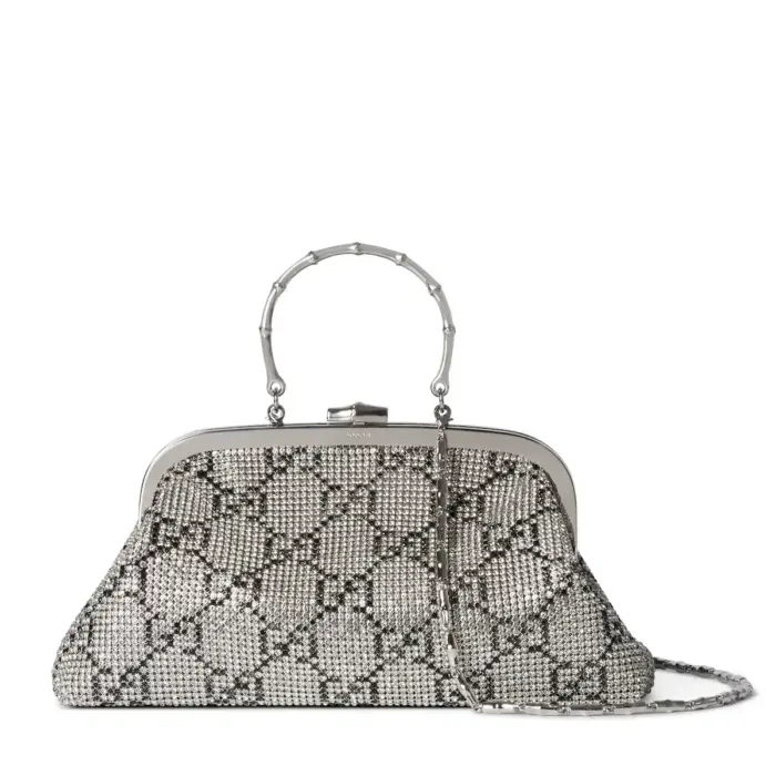Sac à main de soirée à cristaux moyen format