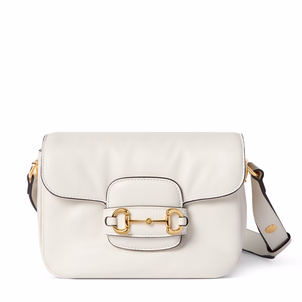 Sac à épaule Gucci Horsebit 1955 Aura mini format — cuir blanc