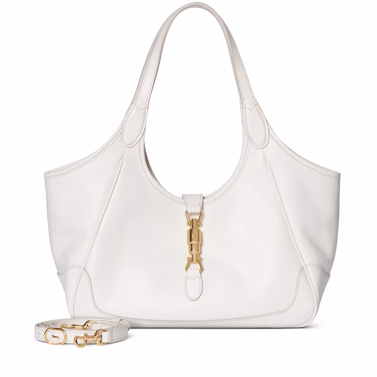 Cabas Mercato petit format — cuir blanc
