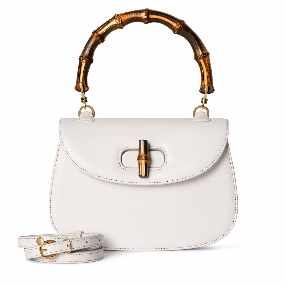 Sac Gucci Bamboo 1947 petit format — cuir blanc