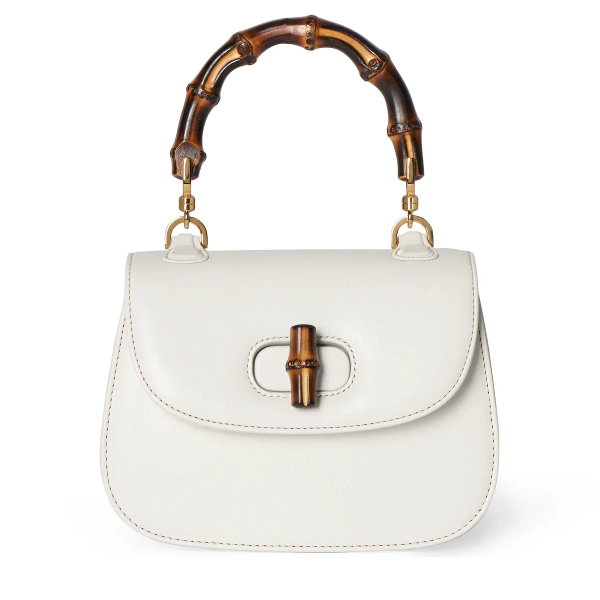 Sac Gucci Bamboo 1947 mini format — cuir blanc