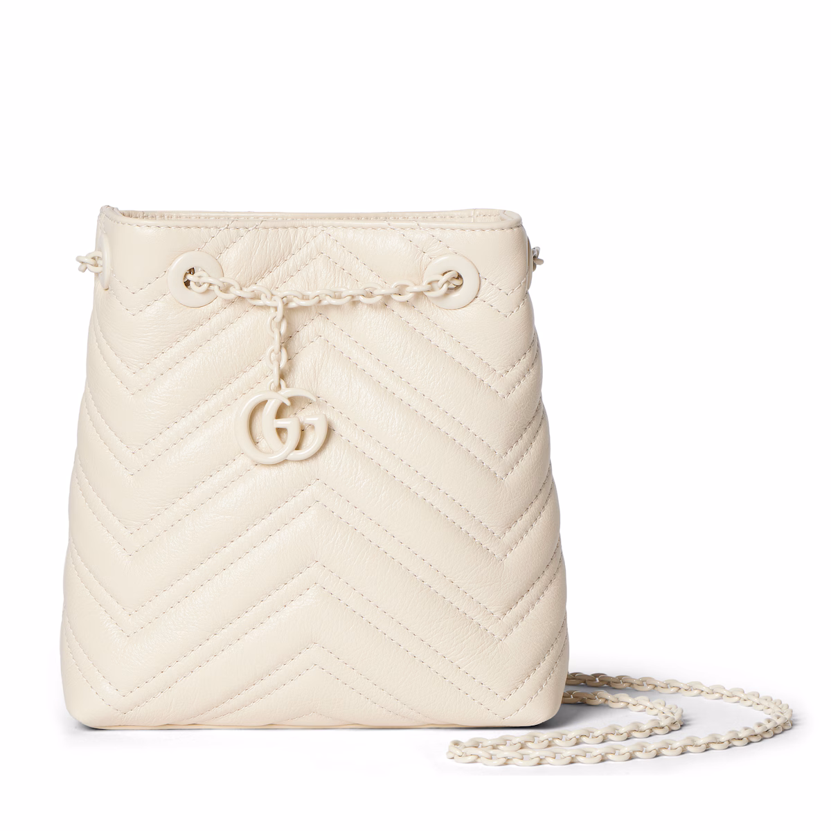 Sac seau GG Marmont nano format — cuir ivoire