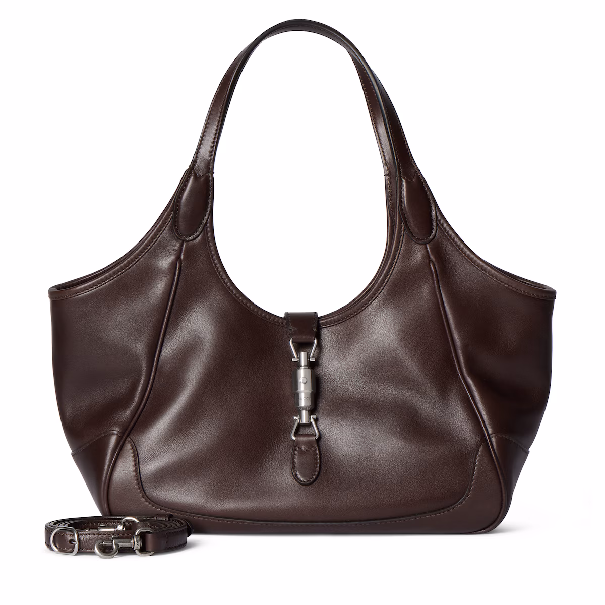 Cabas Mercato petit format — cuir marron foncé