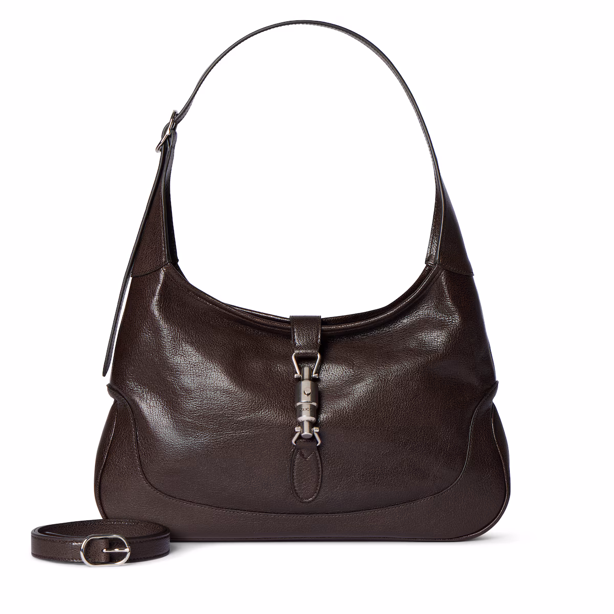 Sac à épaule Gucci Jackie 1961 taille moyenne — cuir marron foncé