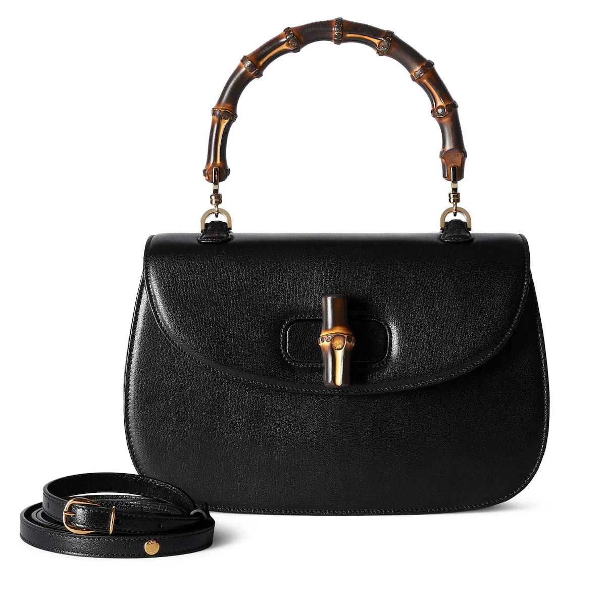 Sac Gucci Bamboo 1947 moyen format — cuir noir