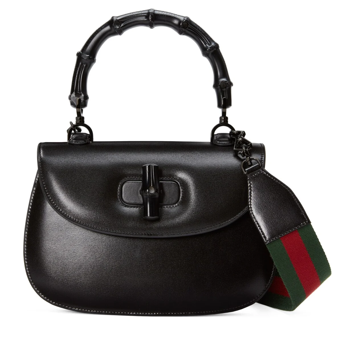 Sac Gucci Bamboo 1947 moyen format — cuir noir