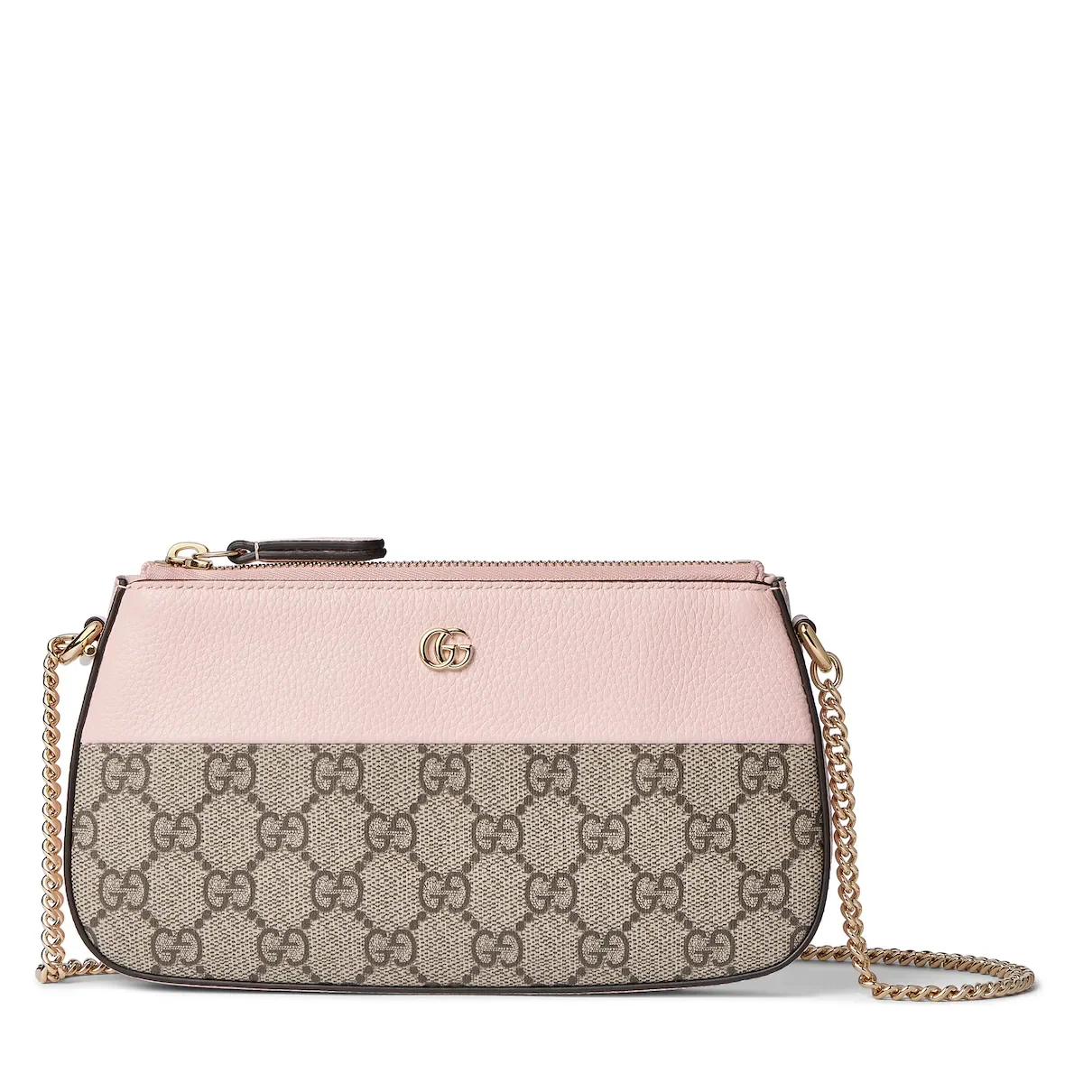 Portefeuille bicolore GG Marmont mini format — cuir rose