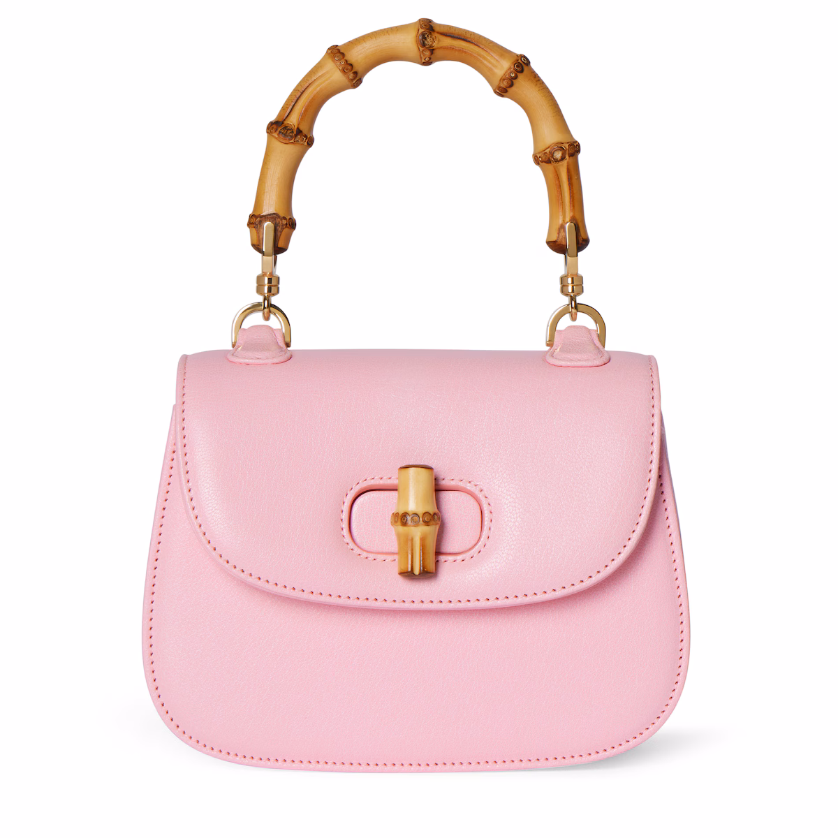 Sac Gucci Bamboo 1947 mini format — cuir rose clair