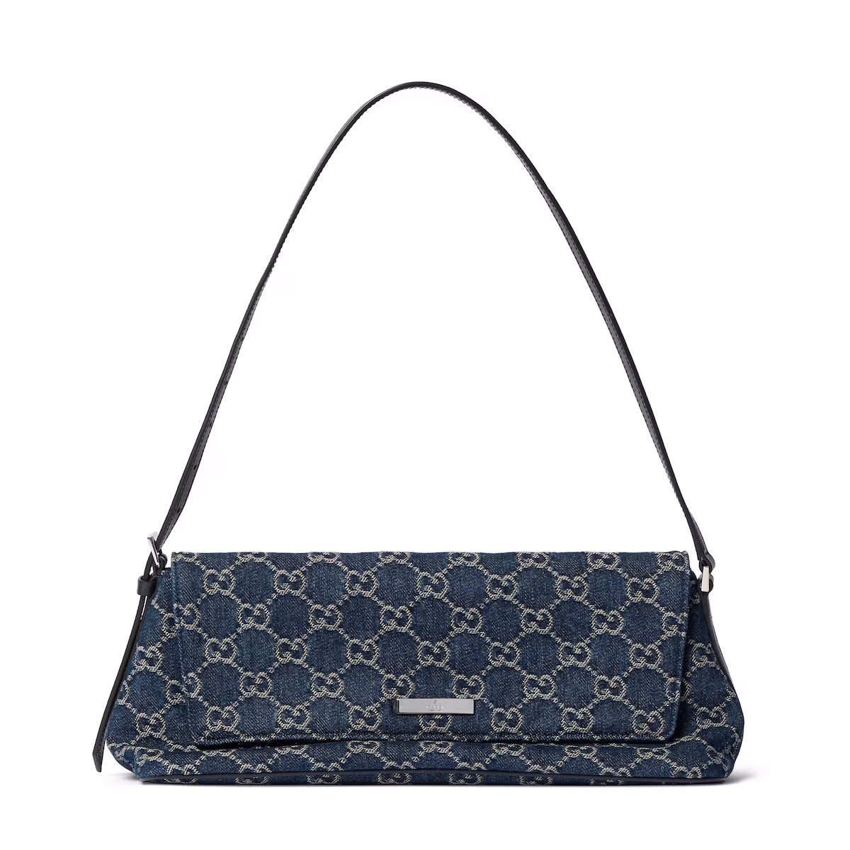 Sac à épaule Madison moyen format — denim GG bleu