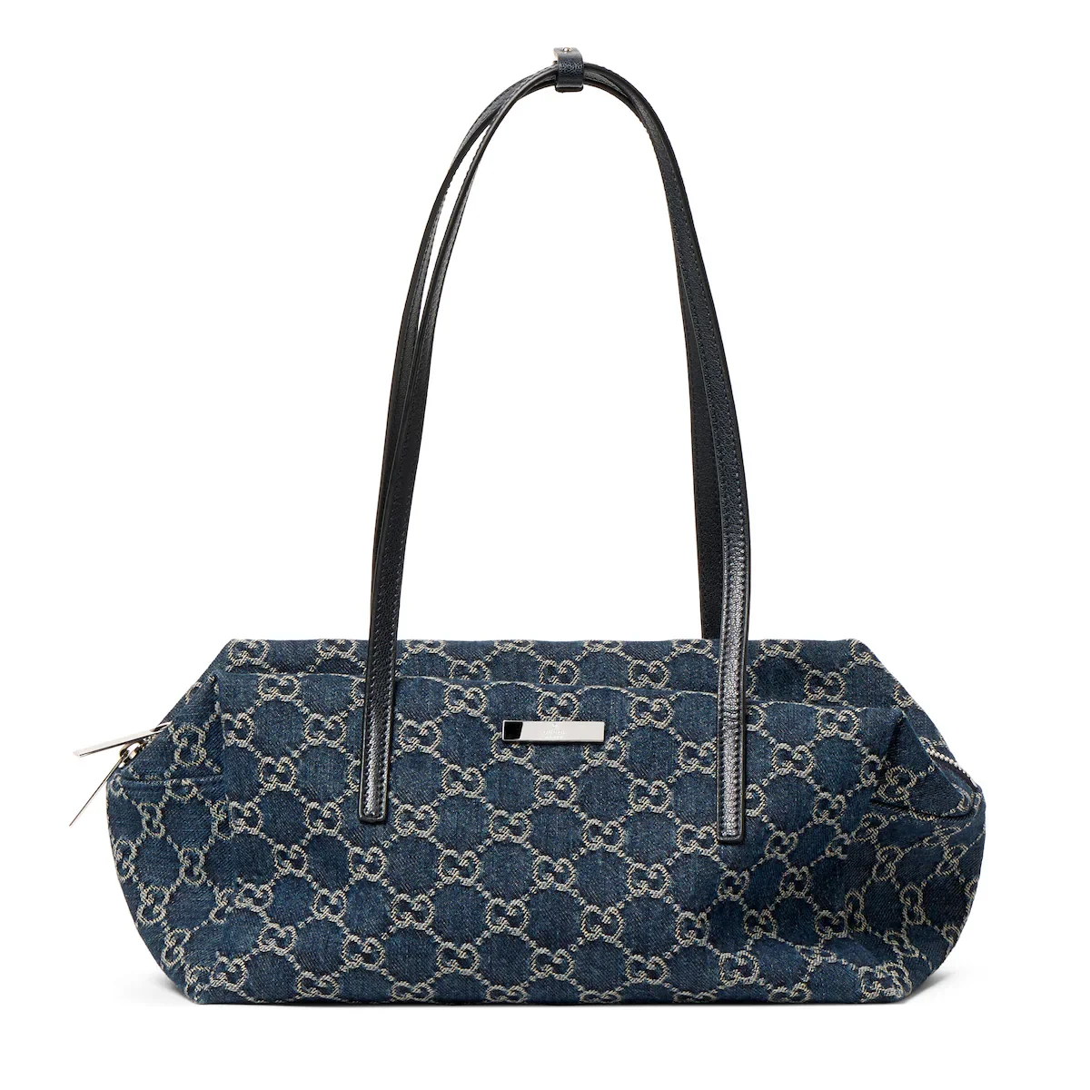 Sac Boston Gucci Melrose moyen format — denim GG bleu foncé