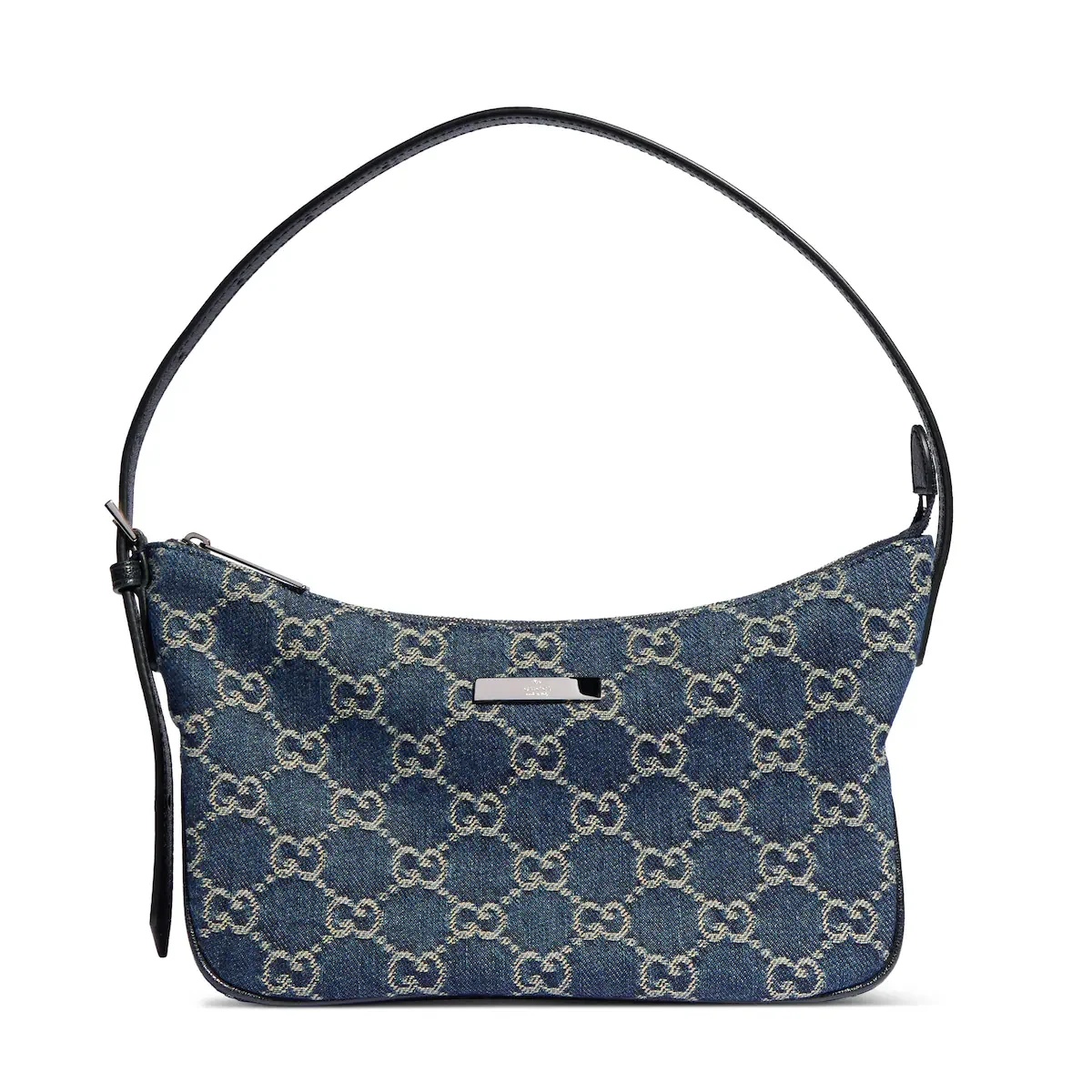 Sac à épaule Lady Lunetta petit format — denim GG bleu foncé