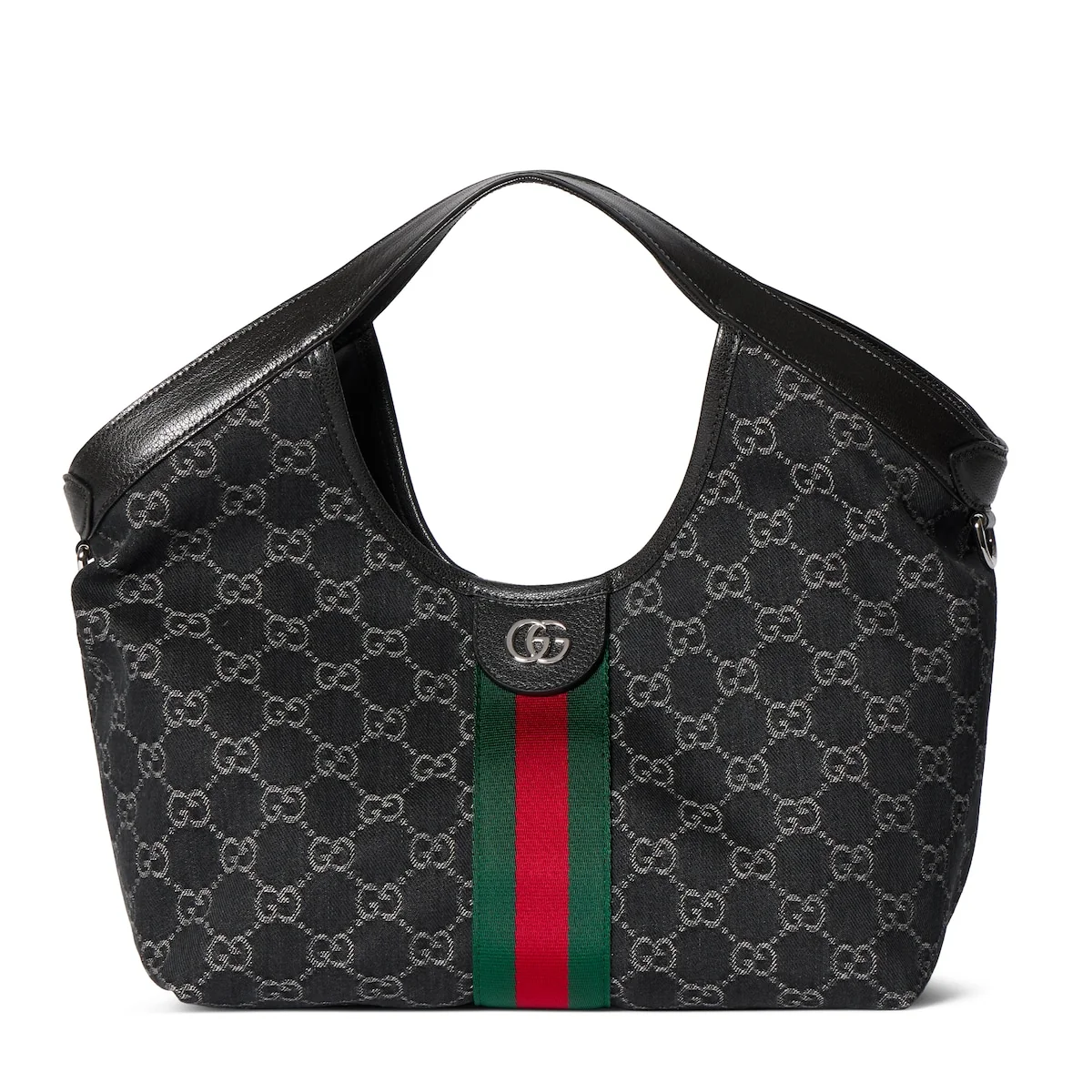 Cabas Gucci Giglio petit format — Denim GG noir