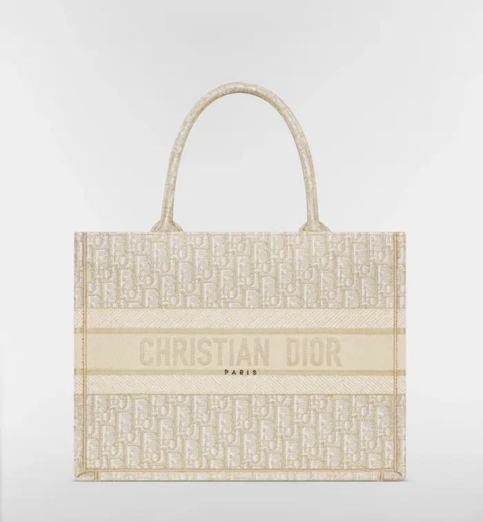 Dior Book Tote Medium Oblique Dore