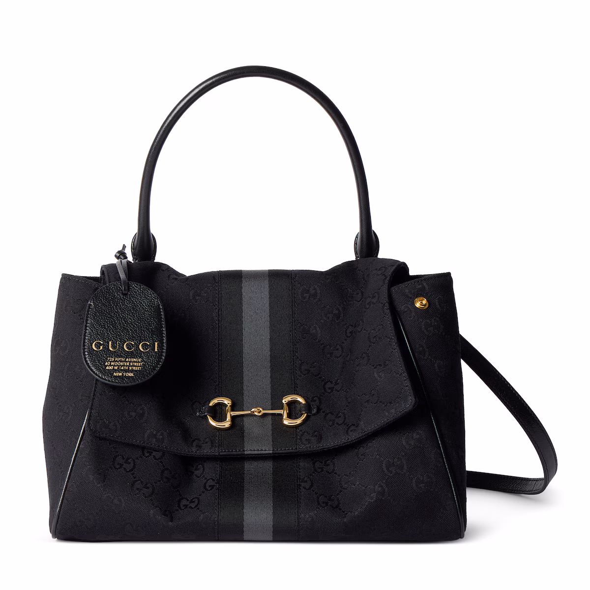 Sac à main Paparazzo moyen format — gris et noir toile GG