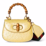 Mini sac à main Gucci Bamboo 1947 en autruche