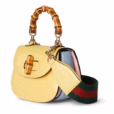 Mini sac à main Gucci Bamboo 1947 en autruche