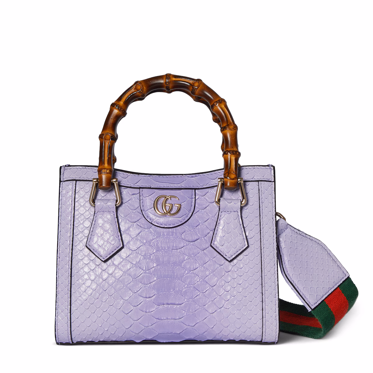 Cabas Gucci Diana en python petit format — lilas