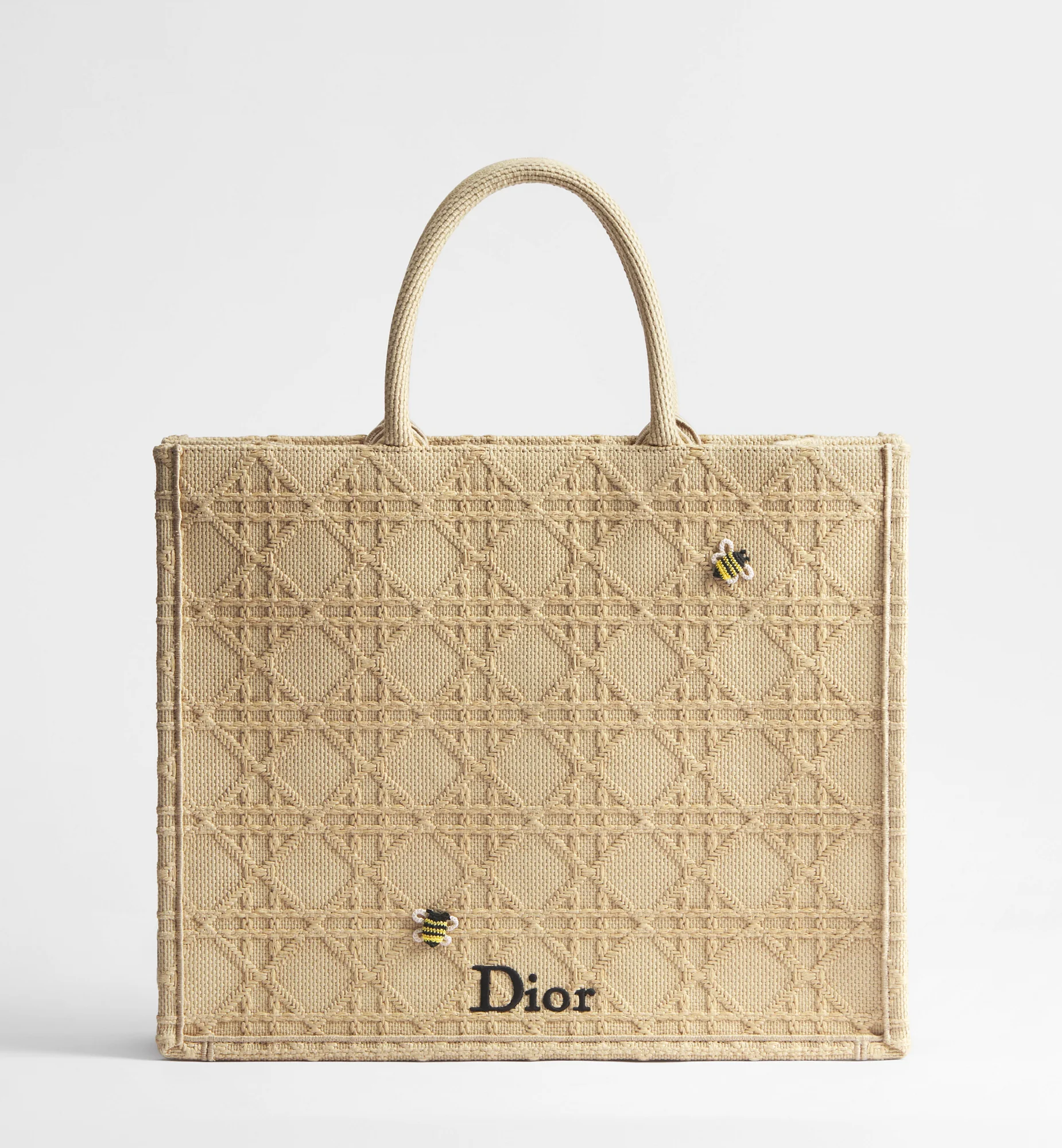 Dior Book Tote Large Cannage — Naturel