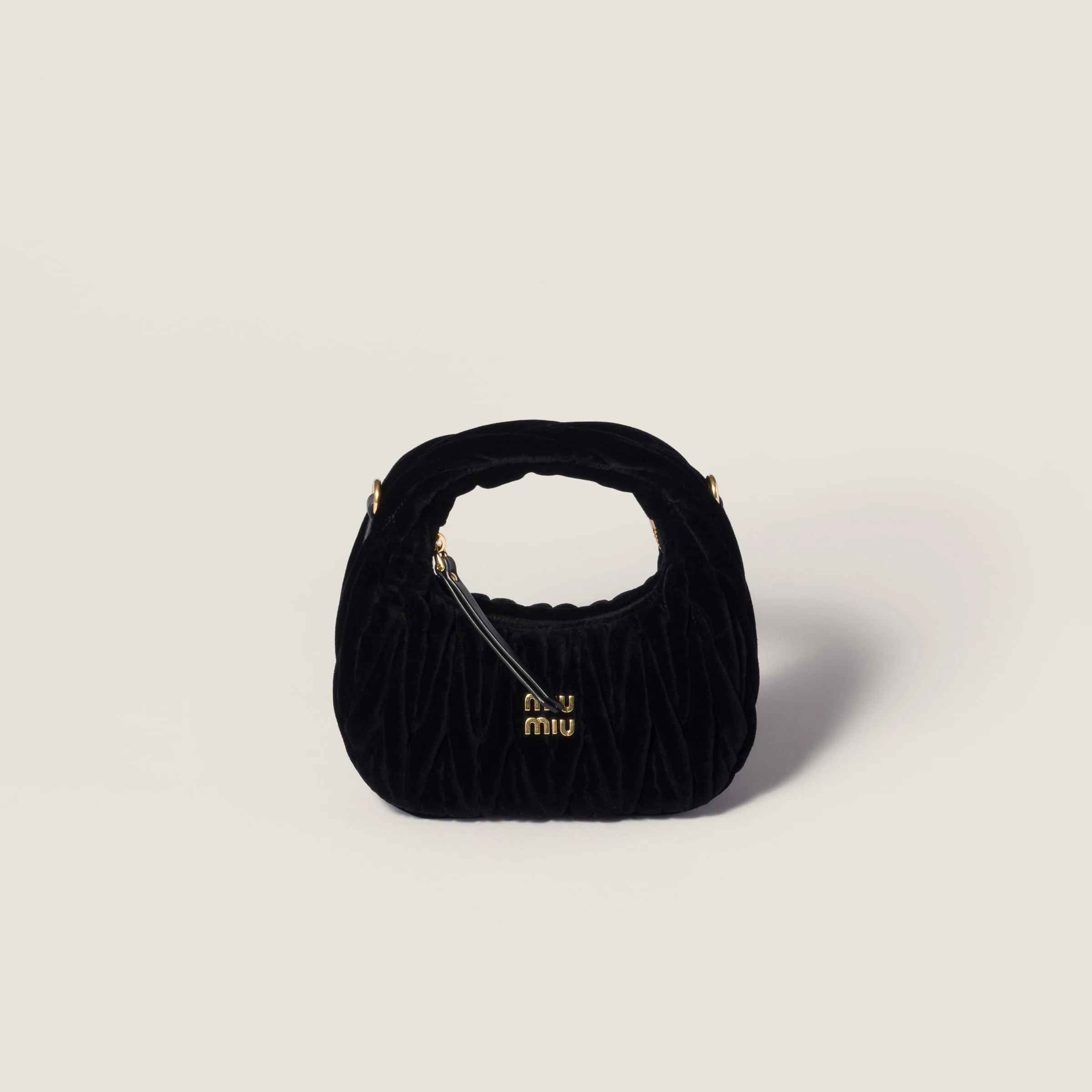 Velvet Mini Hobo — Noir