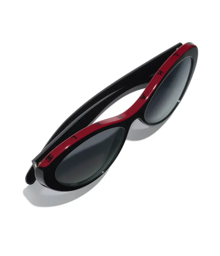 Ovales Noir & rouge