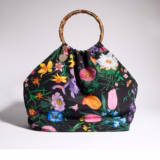 Cabas petit format à motif Flora avec breloque