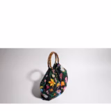 Cabas petit format à motif Flora avec breloque