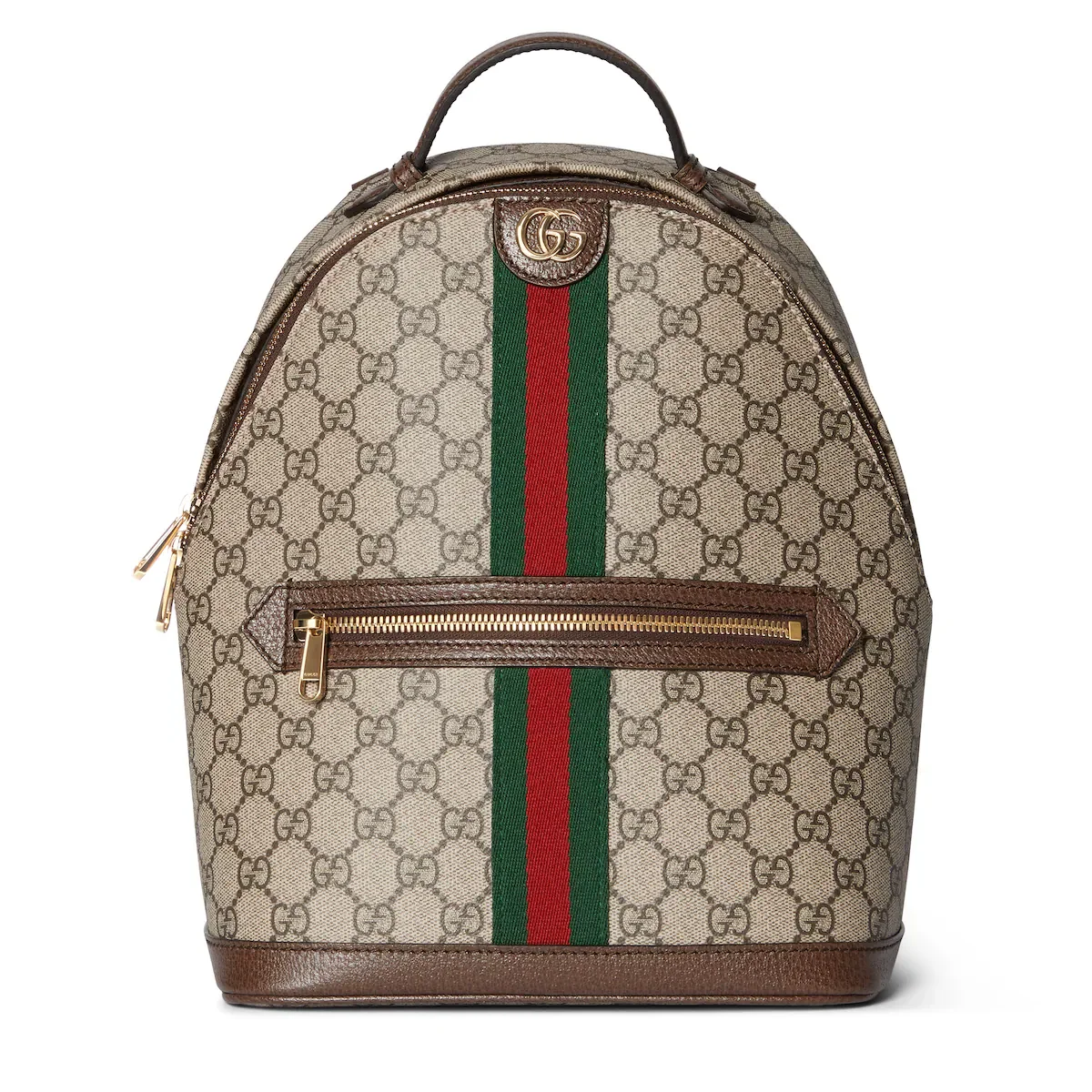 Sac à dos Ophidia petit format — tissu GG beige et marron
