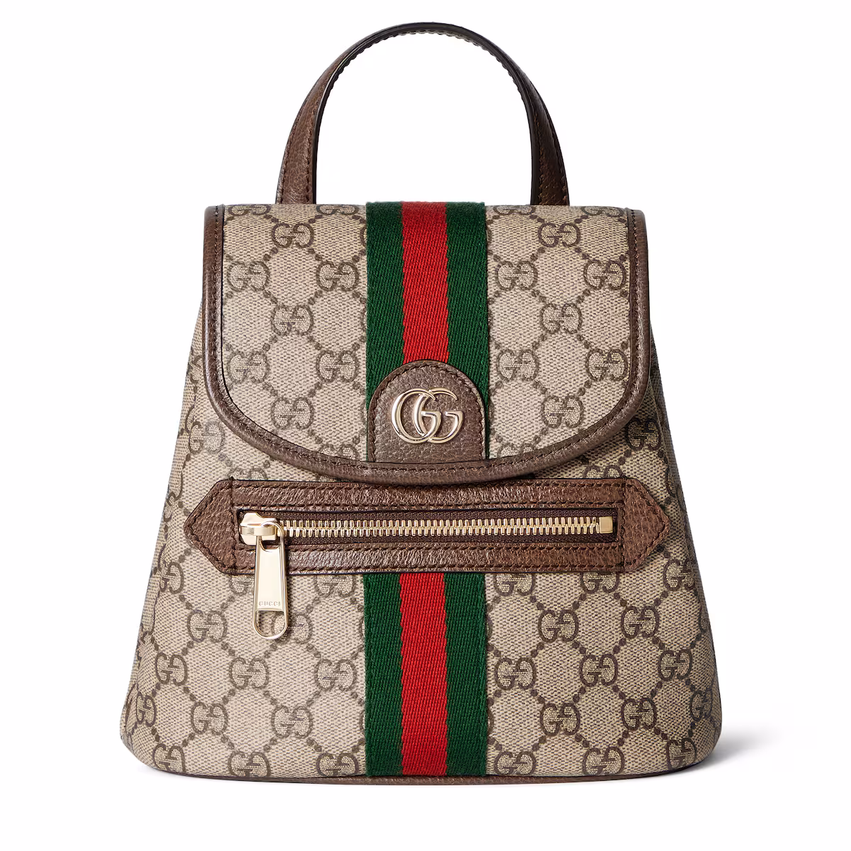 Mini sac à dos Ophidia — tissu GG beige et marron