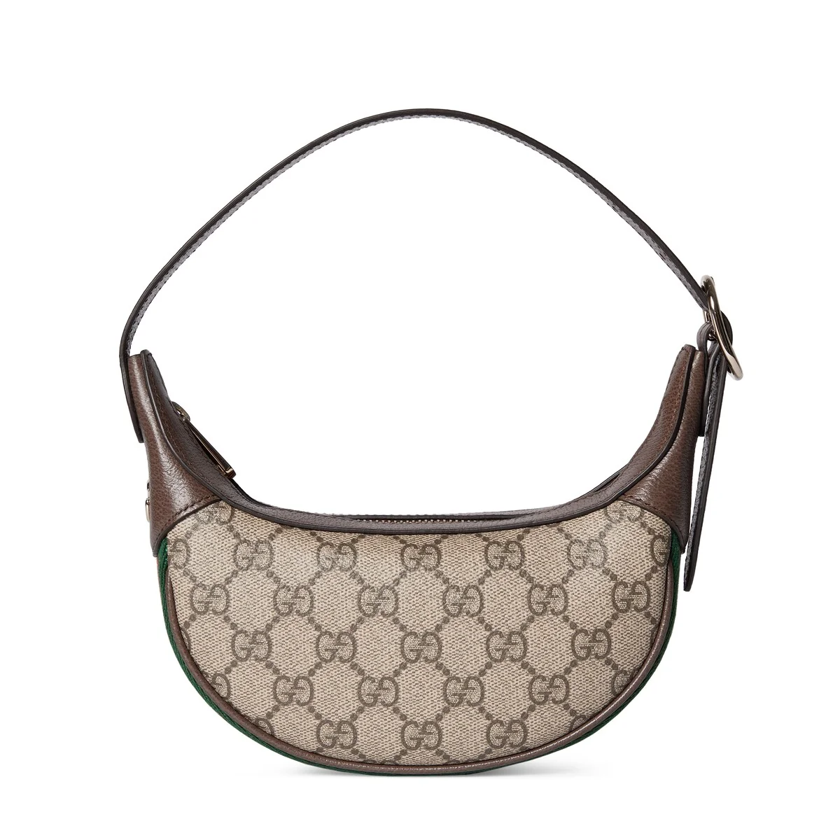 Sac à épaule Ophidia petit format — tissu GG beige et marron