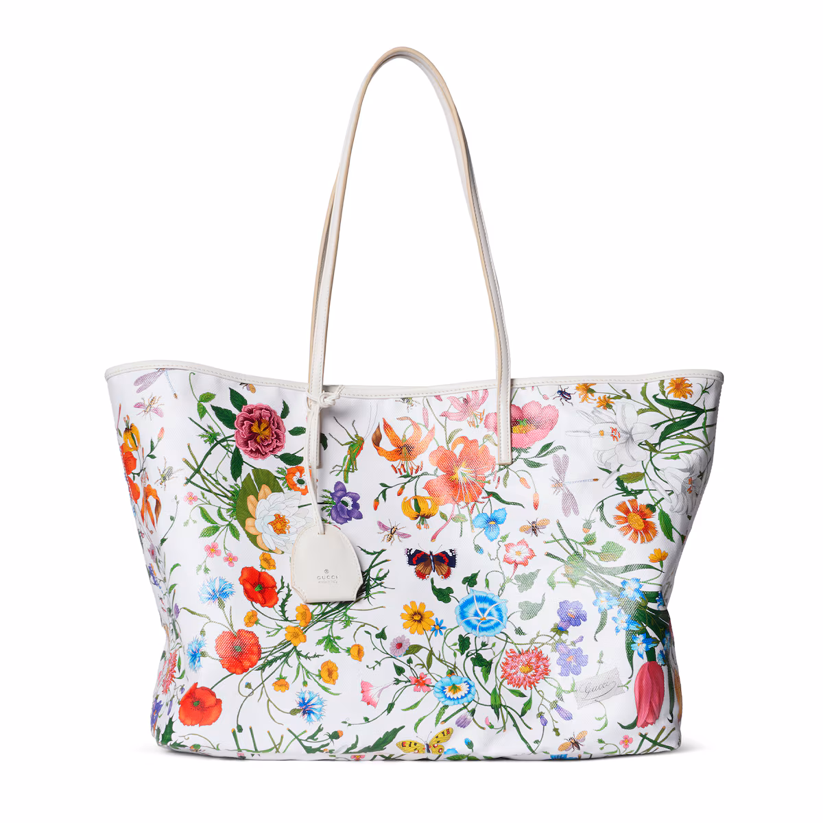 Cabas Gucci Tribeca grand format — toile blanc et multicolore