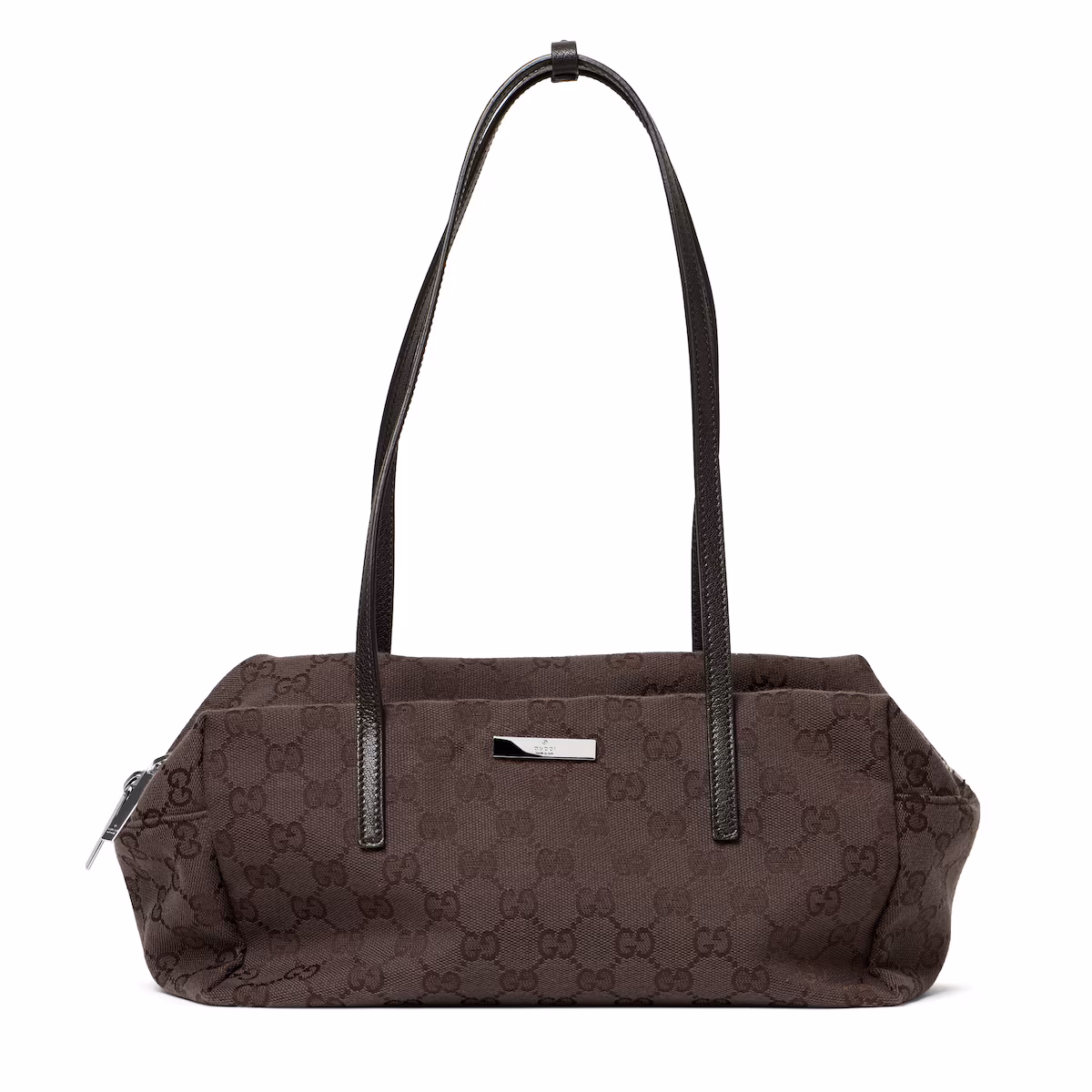 Sac Boston Gucci Melrose moyen format — toile GG marron foncé