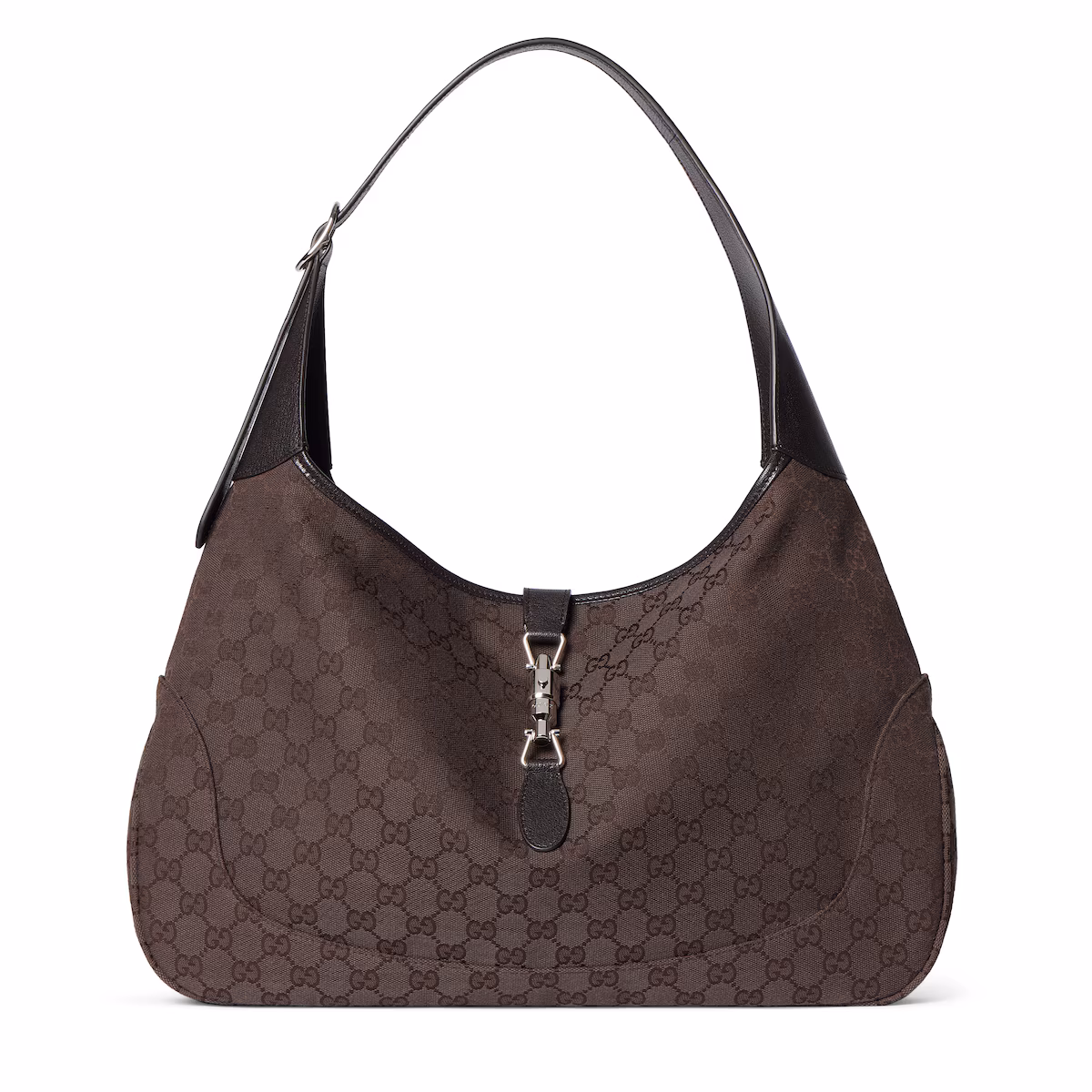 Sac à Bandoulière Jackie 1961 Grand Format — toile GG marron foncé