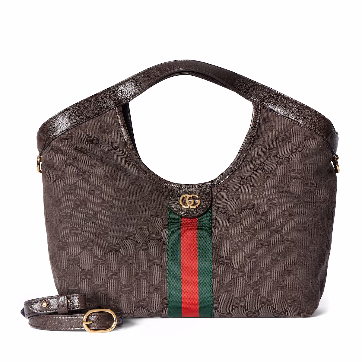Cabas Gucci Giglio petit format — toile GG marron foncé