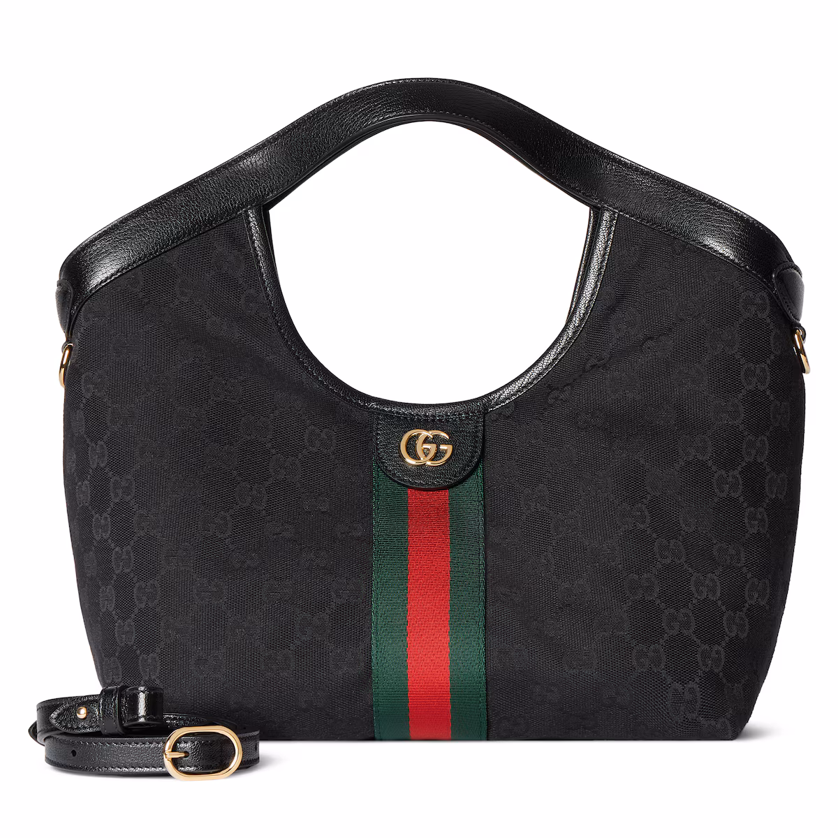 Cabas Gucci Giglio petit format — toile GG noire