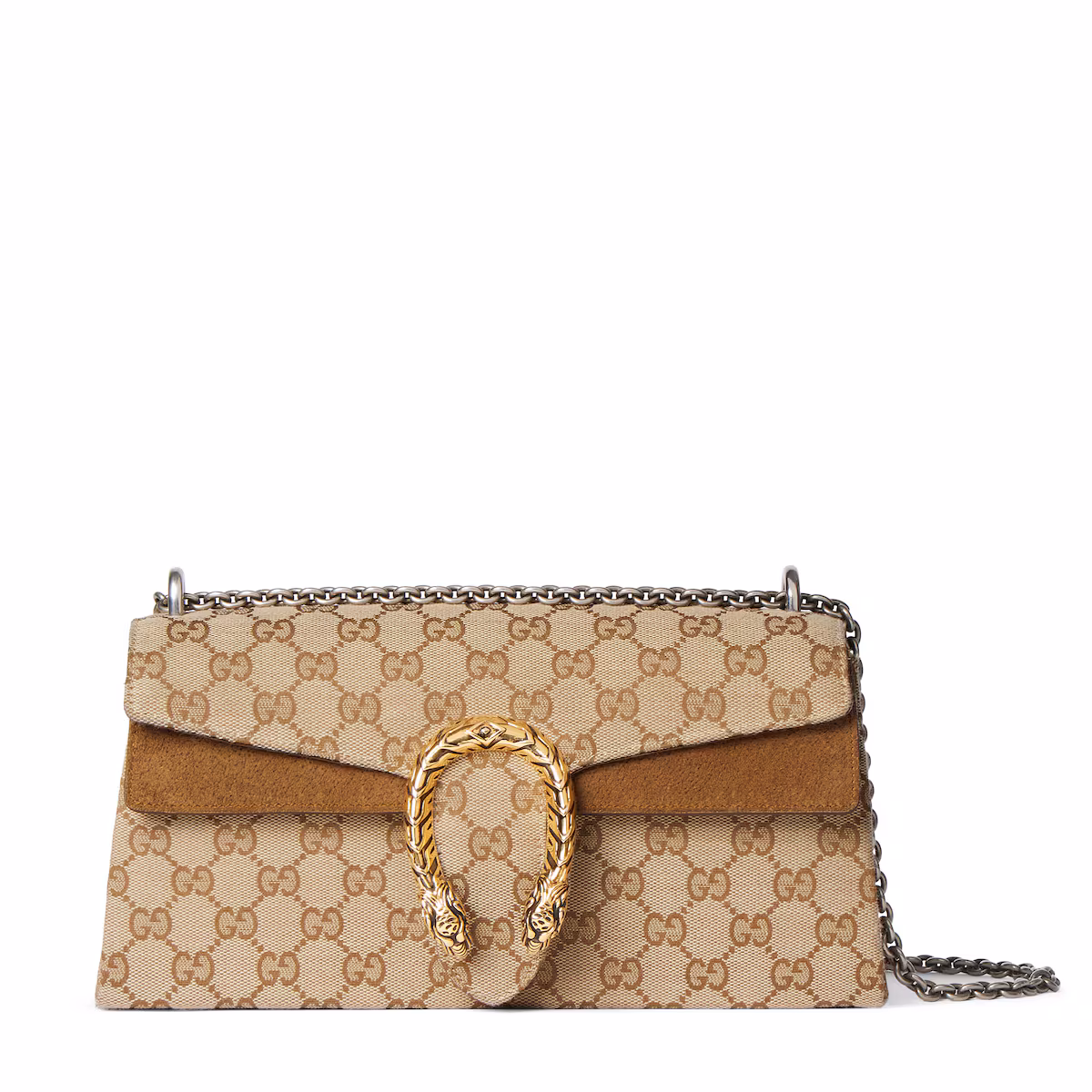 Sac à épaule Dionysus moyen format — toile GG sable et marron