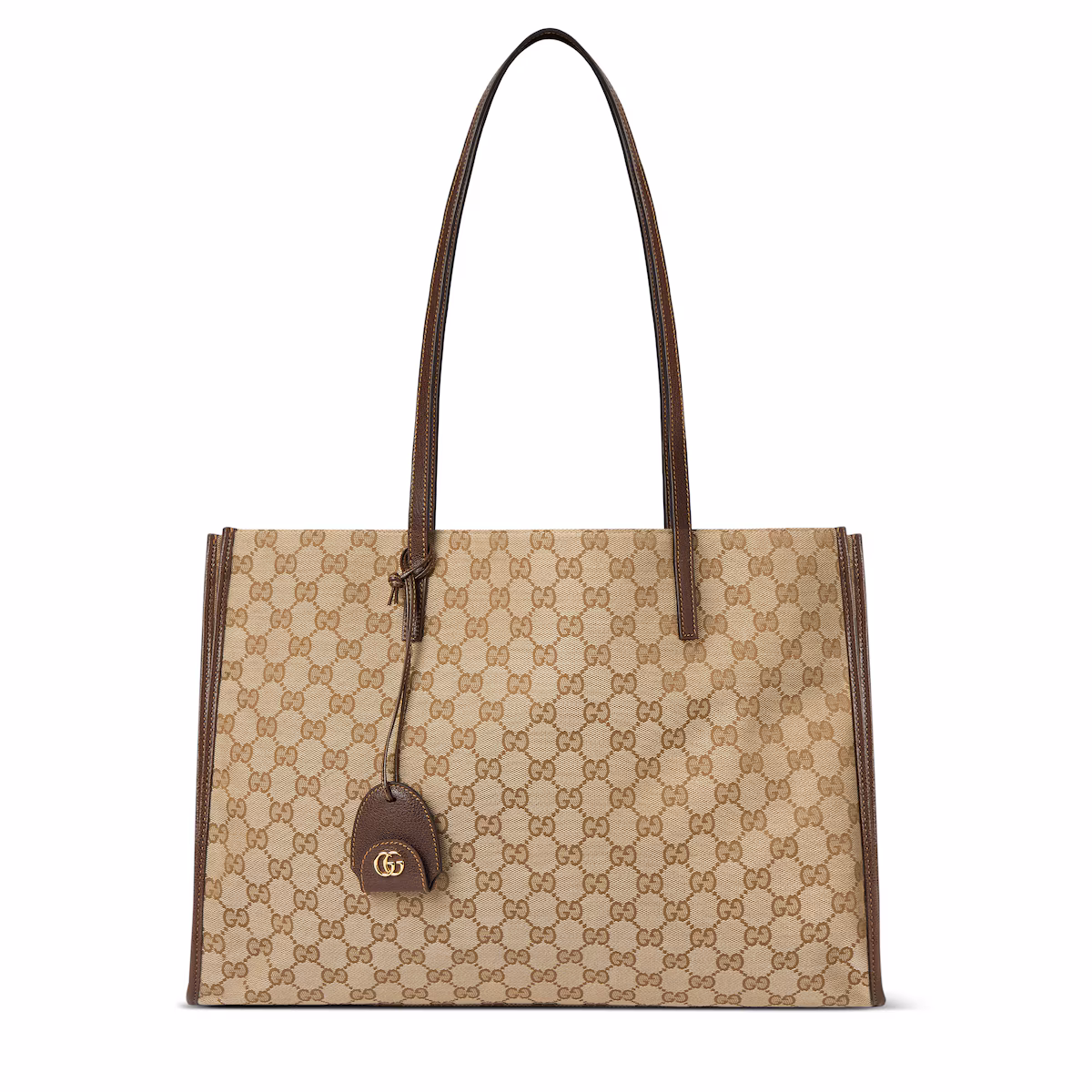 Cabas Gucci Londra grand format — toile GG sable et marron