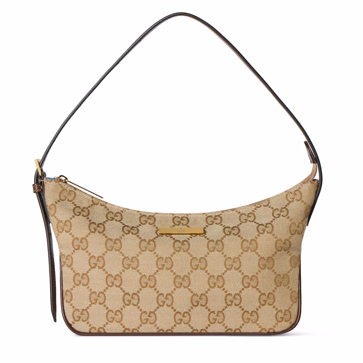 Sac à épaule Lady Lunetta petit format — toile GG sable et marron