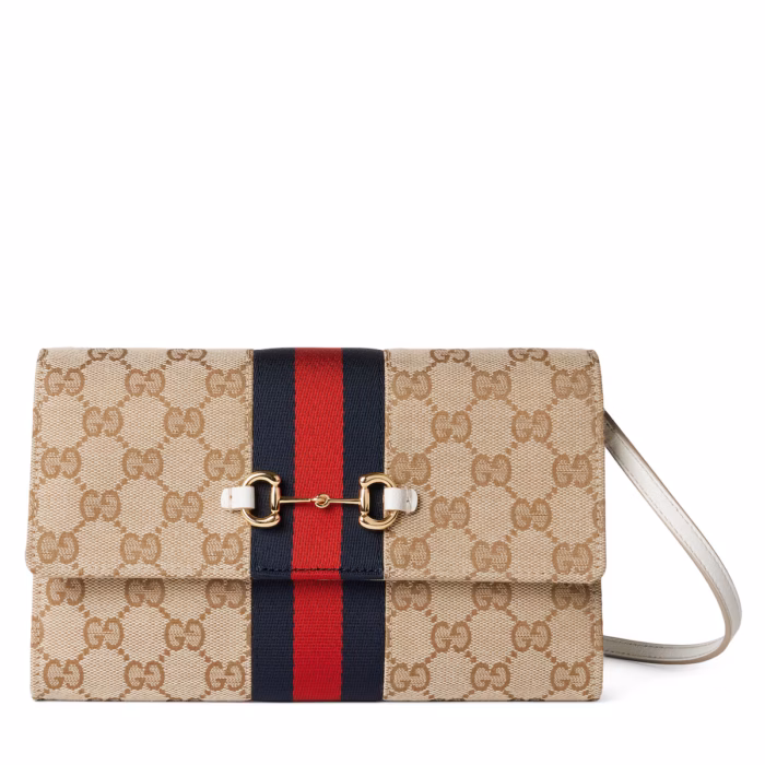 Portefeuille Gucci Horsebit Web avec bandoulière