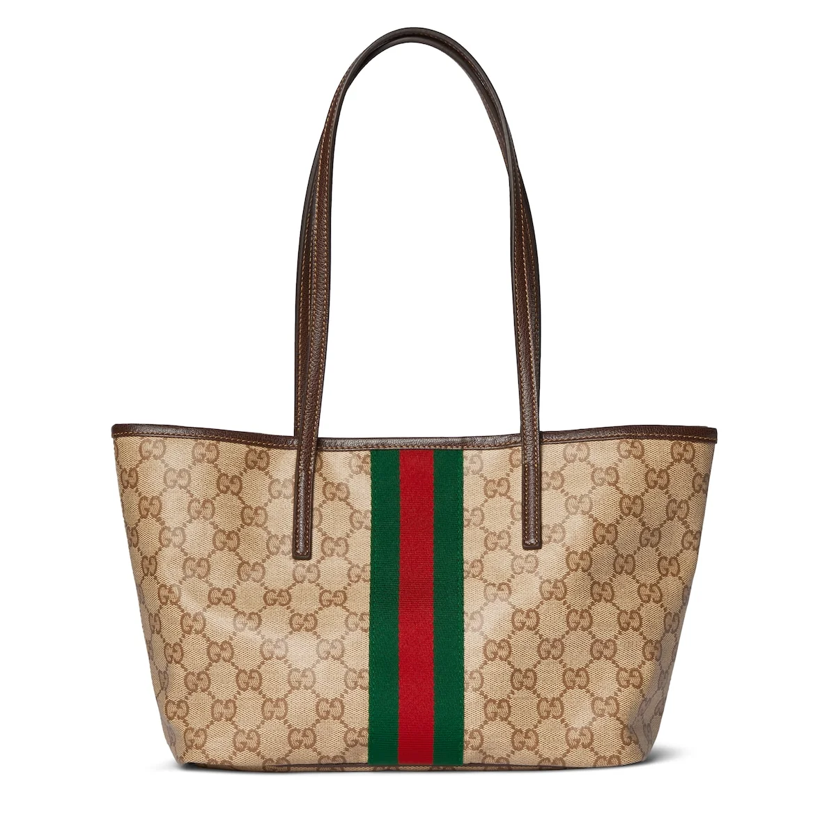 Cabas Gucci Tribeca petit format — toile GG sable et marron
