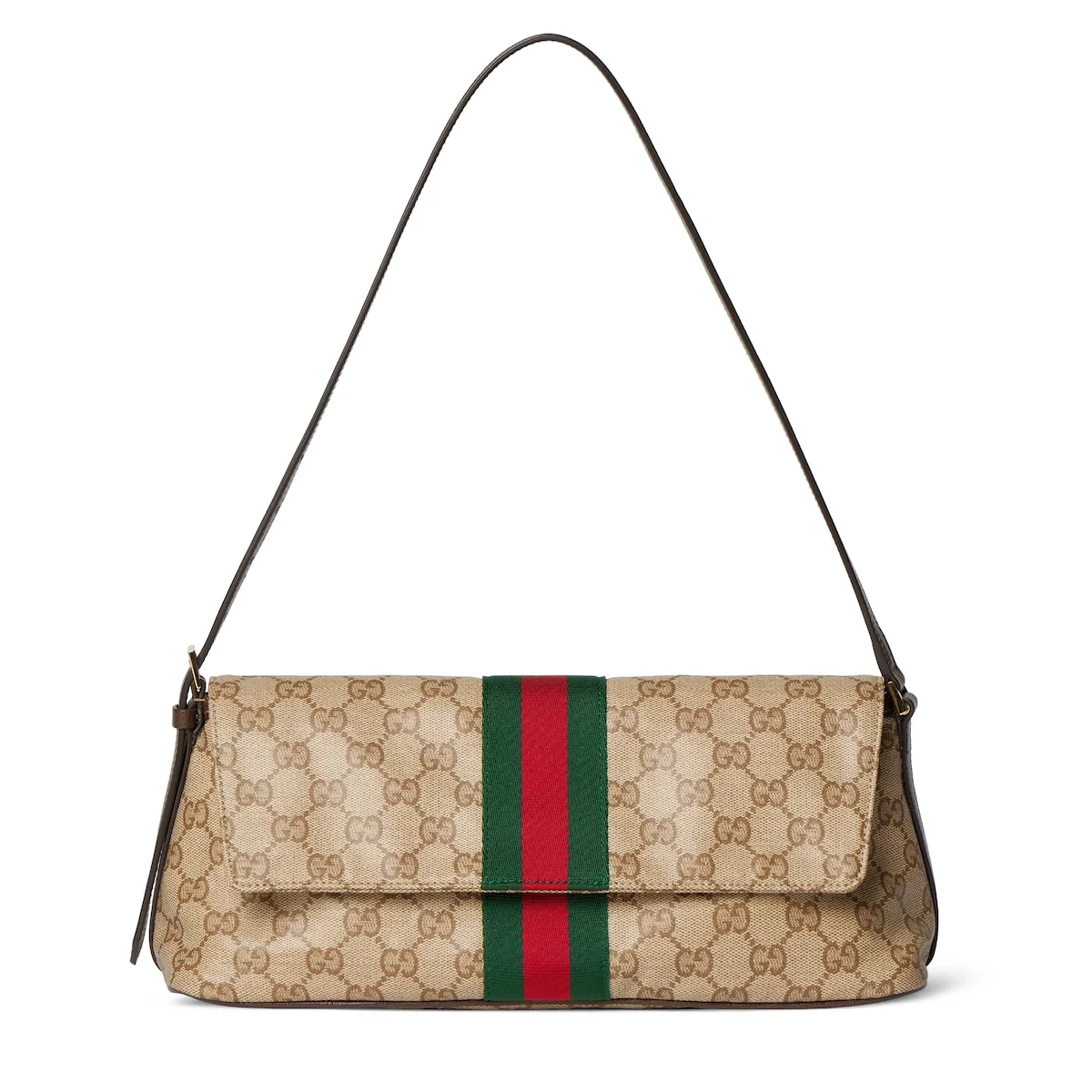 Sac à épaule Madison moyen format — toile GG sable et marron