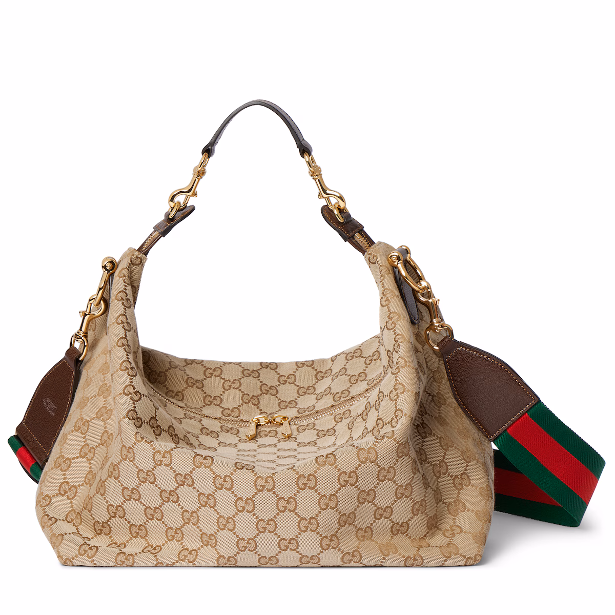 Sac à bandoulière Brera moyen format — toile GG sable et marron