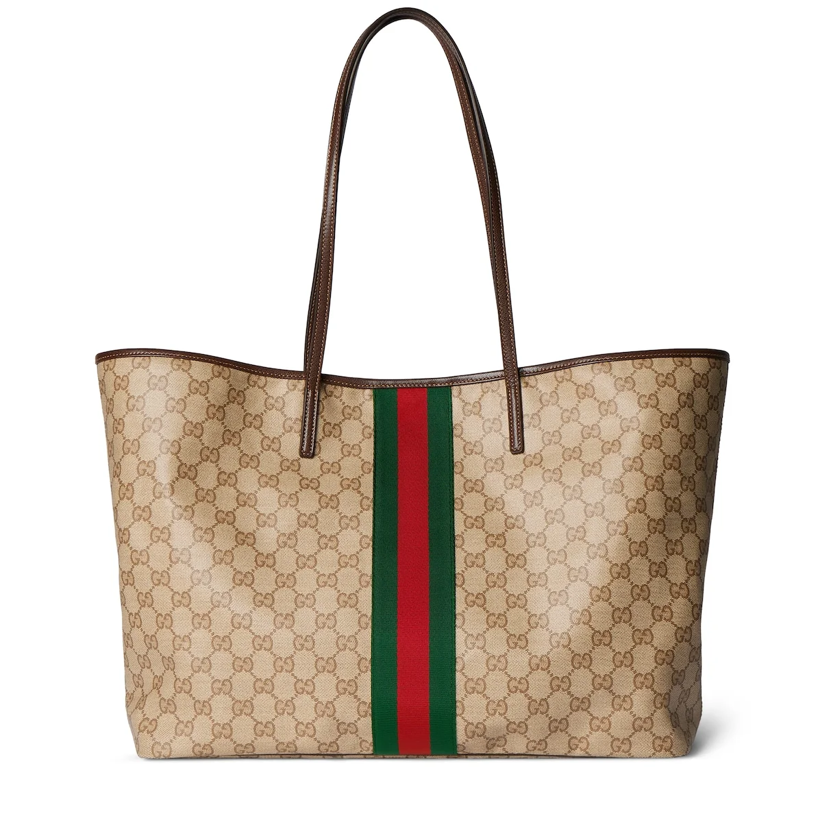 Cabas Gucci Tribeca grand format — toile GG sable et marron