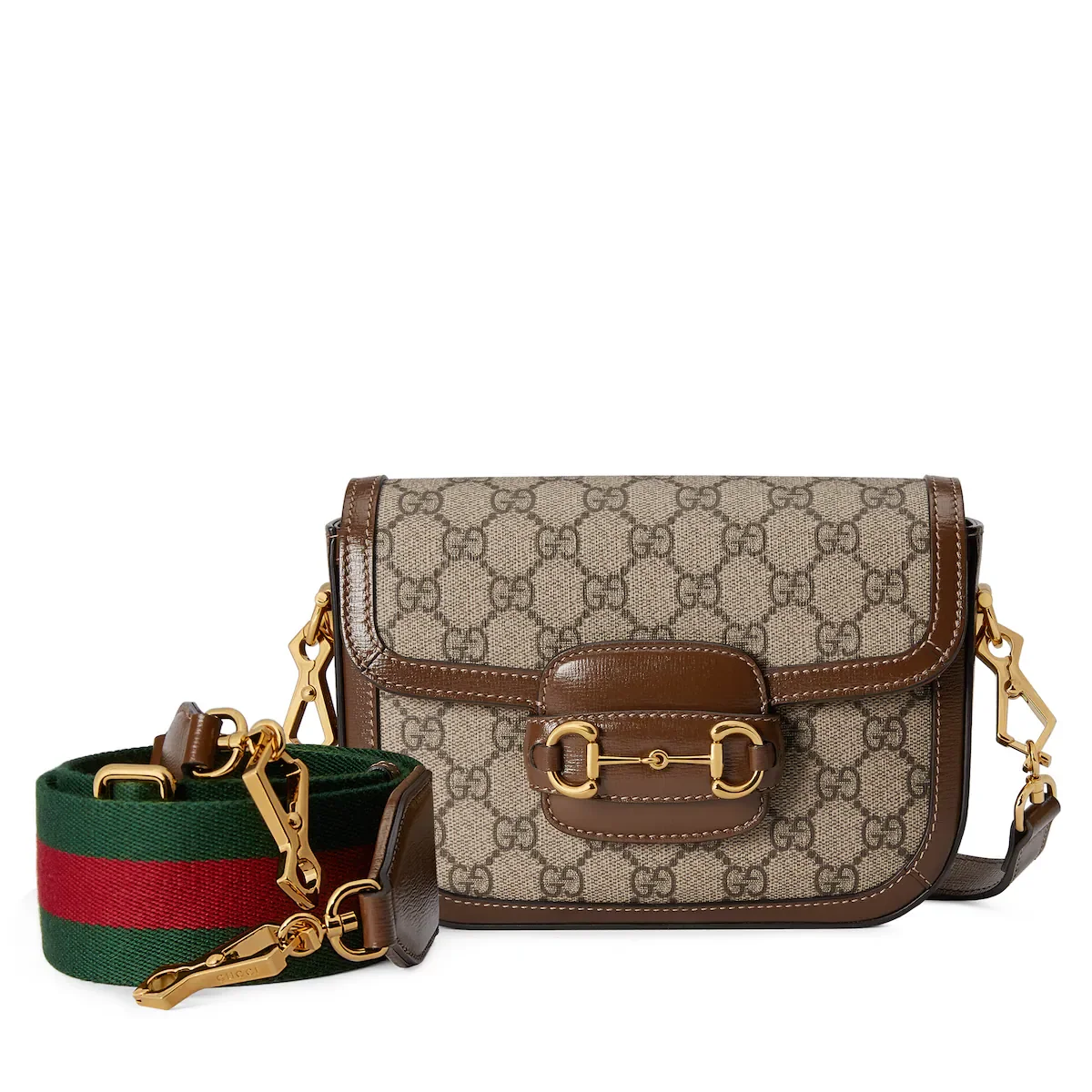 Sac à épaule Gucci Horsebit 1955 petit format — toile GG Supreme
